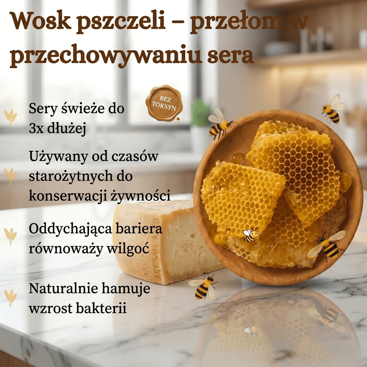 Woreczki do przechowywania sera z woskiem pszczelim